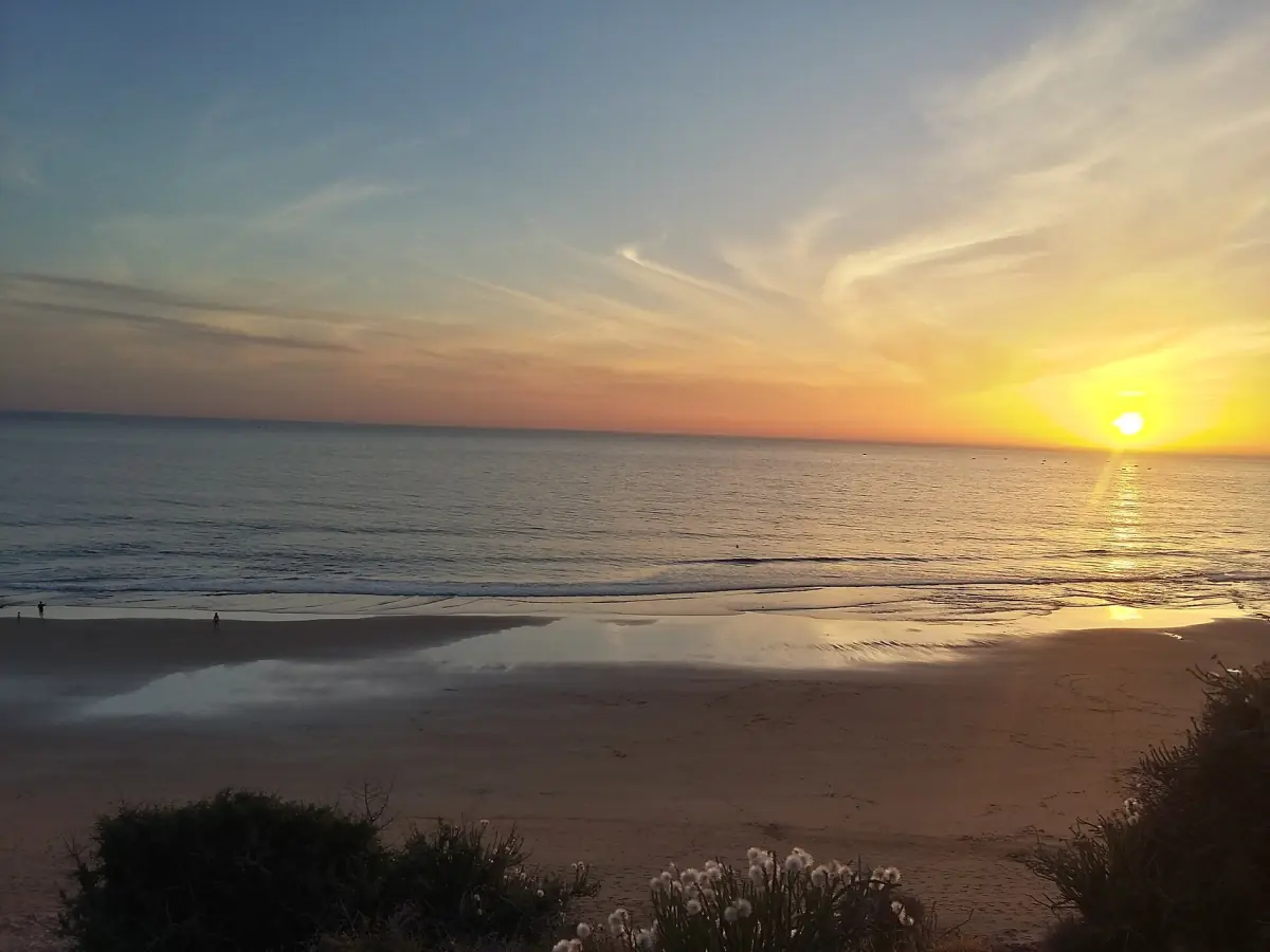 Sunset over the beach at Taghazout